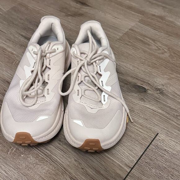 HOKA Transport Women Sneakers Eggnog Sz7B Vibram Sole CORDURA Neutral Minimalist - Picture 3 of 11